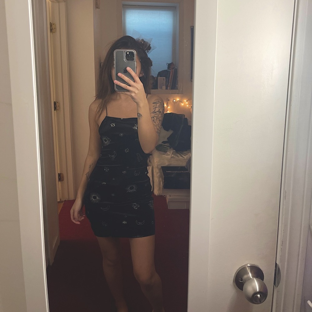 Black velvet dress